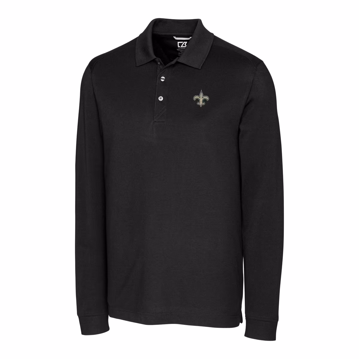 Men's Cutter & Buck Black New Orleans Saints Advantage Eco Pique DryTec Tri-Blend Polo 3 Men's Cutter & Buck Black New Orleans Saints Advantage Eco Pique DryTec Tri-Blend Polo