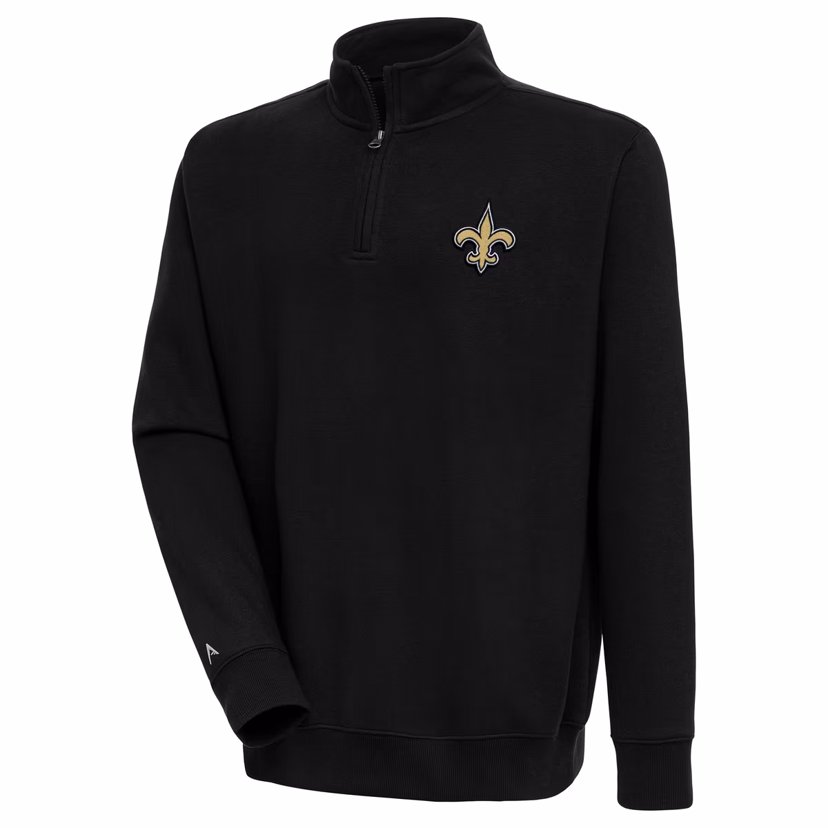 Men's Antigua Black New Orleans Saints Victory Quarter-Zip Pullover Top 10 Men's Antigua Black New Orleans Saints Victory Quarter-Zip Pullover Top