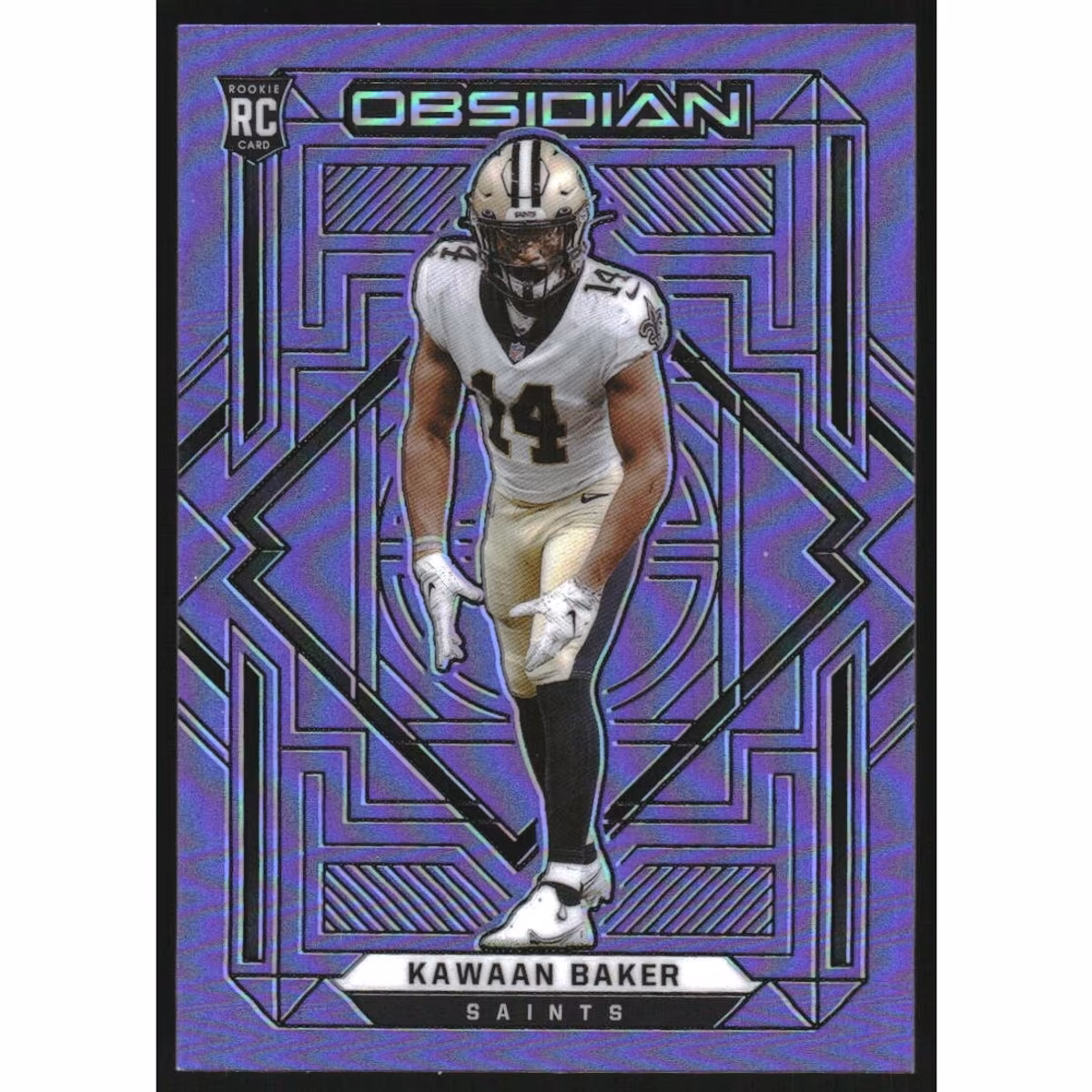2021 Panini Obsidian Electric Etch Purple Flood #196 Kawaan Baker