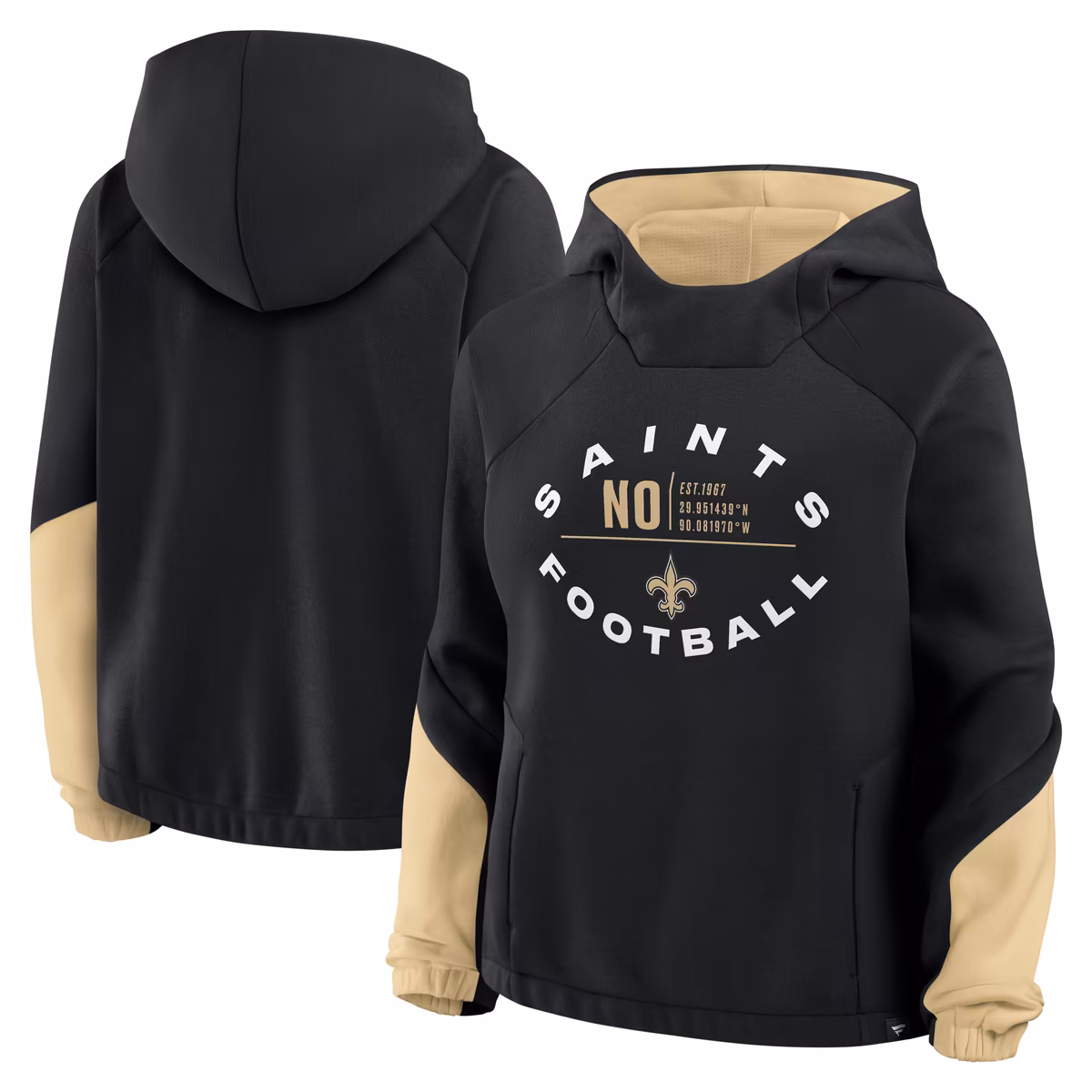 Women's Fanatics Black New Orleans Saints Oversized Redzone Bubble Screen Pullover Hoodie 1 Women's Fanatics Black New Orleans Saints Oversized Redzone Bubble Screen Pullover Hoodie