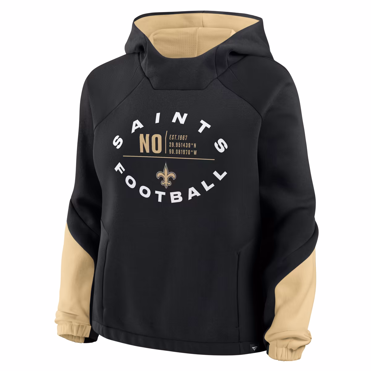 Women's Fanatics Black New Orleans Saints Oversized Redzone Bubble Screen Pullover Hoodie 3 Women's Fanatics Black New Orleans Saints Oversized Redzone Bubble Screen Pullover Hoodie