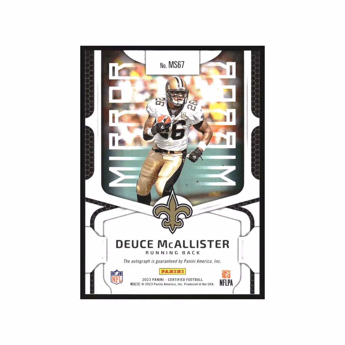 2023 Certified Mirror Signatures Gold #67 Deuce McAllister Auto /15
