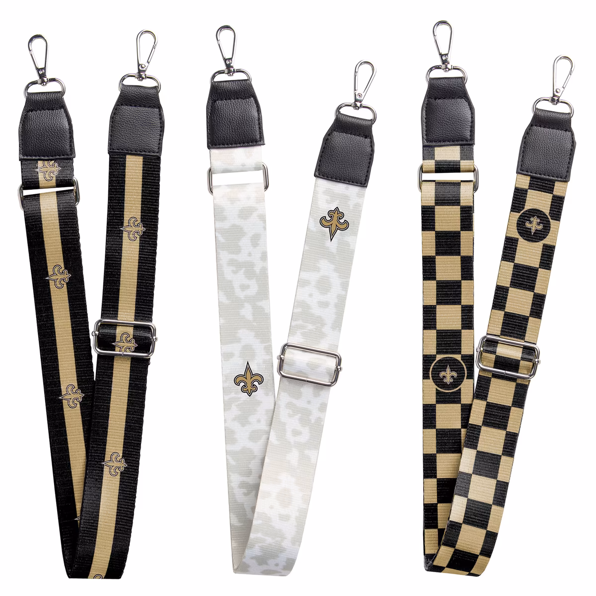 New Orleans Saints 3-Pack Bag Strap Set 1 New Orleans Saints 3-Pack Bag Strap Set
