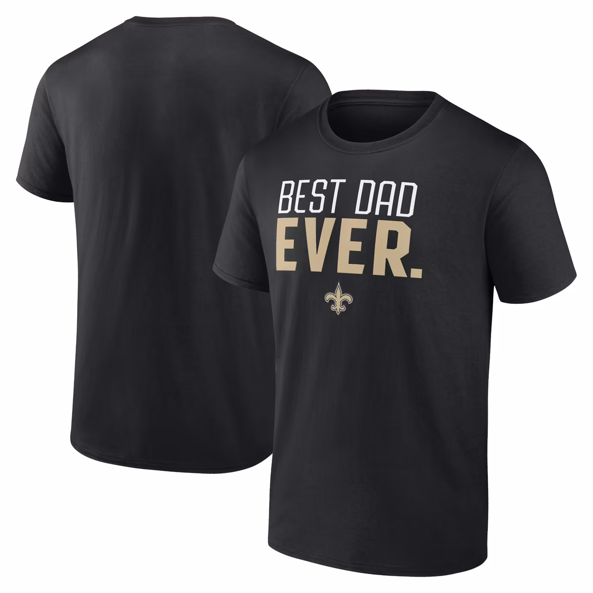 Men's Black New Orleans Saints Best Dad Ever Team T-Shirt 2 Men's Black New Orleans Saints Best Dad Ever Team T-Shirt