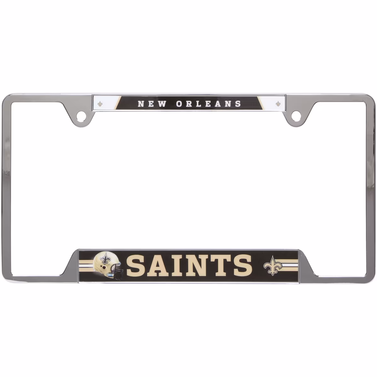 WinCraft New Orleans Saints Chrome Plated Metal License Plate Frame 1 WinCraft New Orleans Saints Chrome Plated Metal License Plate Frame