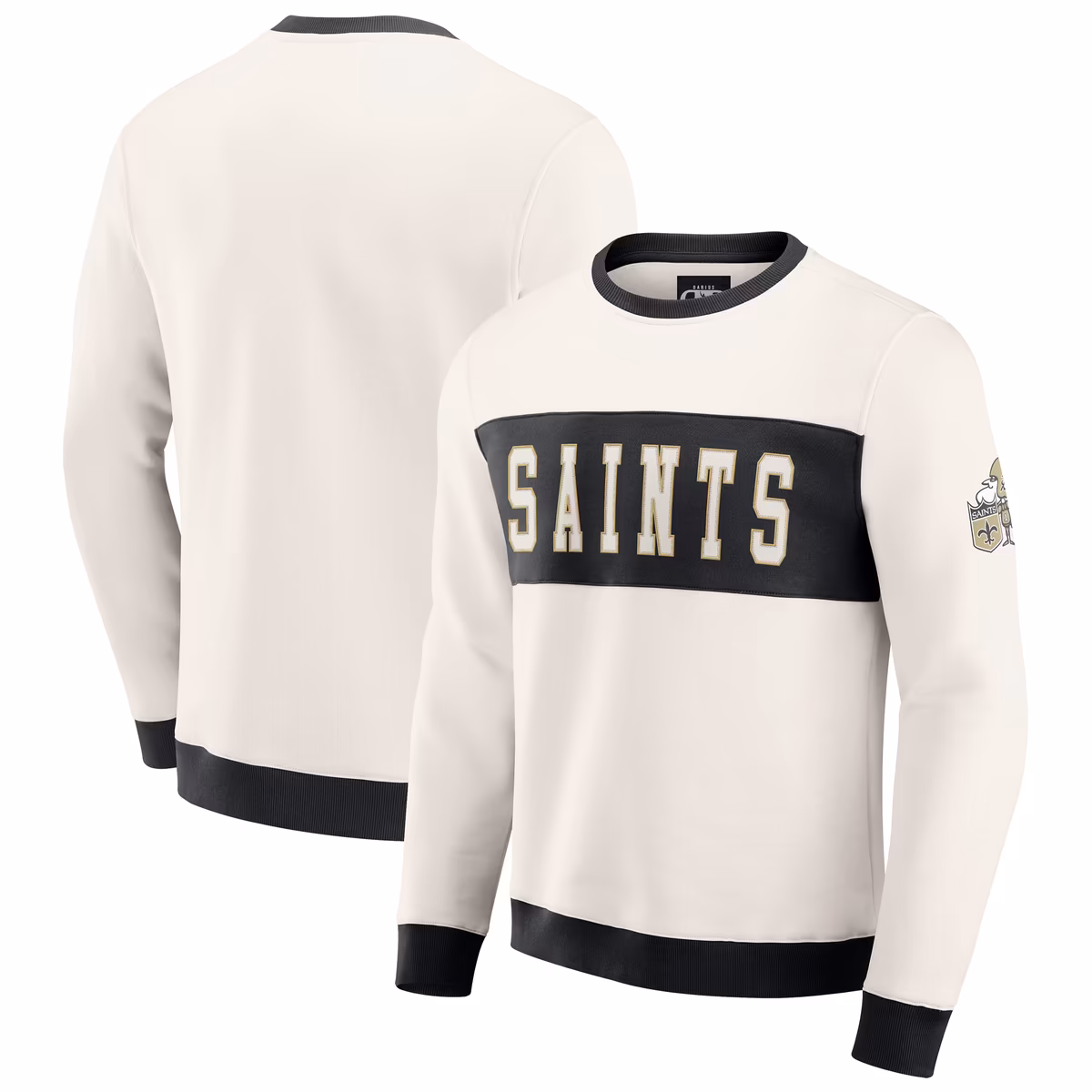 Men's Darius Rucker Collection by Fanatics Cream New Orleans Saints Colorblock Pullover Sweatshirt 2 Men's Darius Rucker Collection by Fanatics Cream New Orleans Saints Colorblock Pullover Sweatshirt