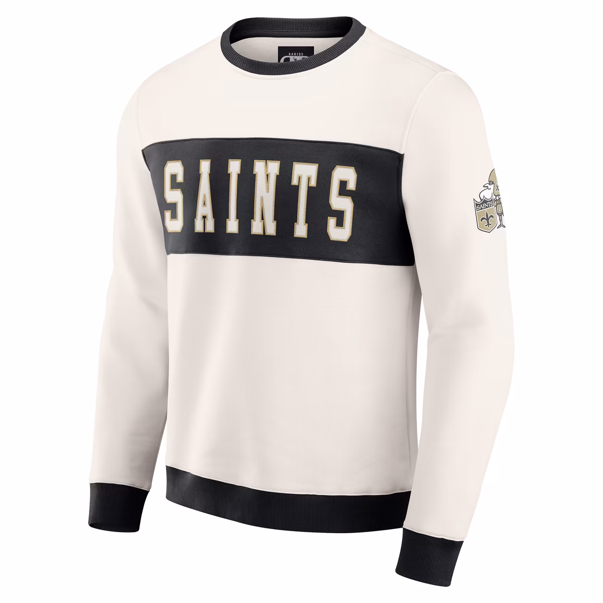 Men's Darius Rucker Collection by Fanatics Cream New Orleans Saints Colorblock Pullover Sweatshirt 3 Men's Darius Rucker Collection by Fanatics Cream New Orleans Saints Colorblock Pullover Sweatshirt