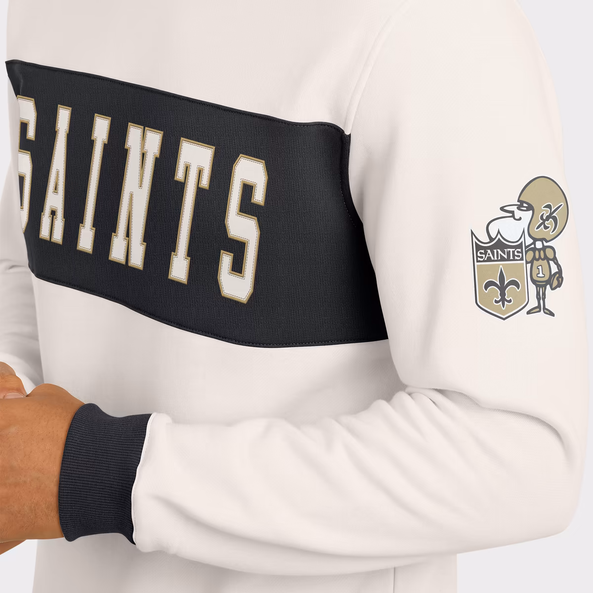 Men's Darius Rucker Collection by Fanatics Cream New Orleans Saints Colorblock Pullover Sweatshirt 7 Men's Darius Rucker Collection by Fanatics Cream New Orleans Saints Colorblock Pullover Sweatshirt