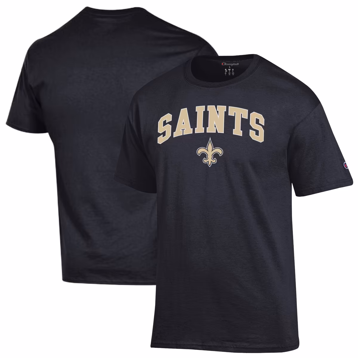Men's Champion Black New Orleans Saints Arch Over Logo T-Shirt 2 Men's Champion Black New Orleans Saints Arch Over Logo T-Shirt