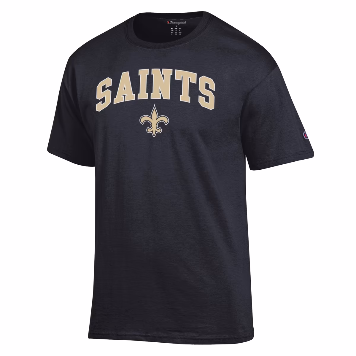 Men's Champion Black New Orleans Saints Arch Over Logo T-Shirt 3 Men's Champion Black New Orleans Saints Arch Over Logo T-Shirt