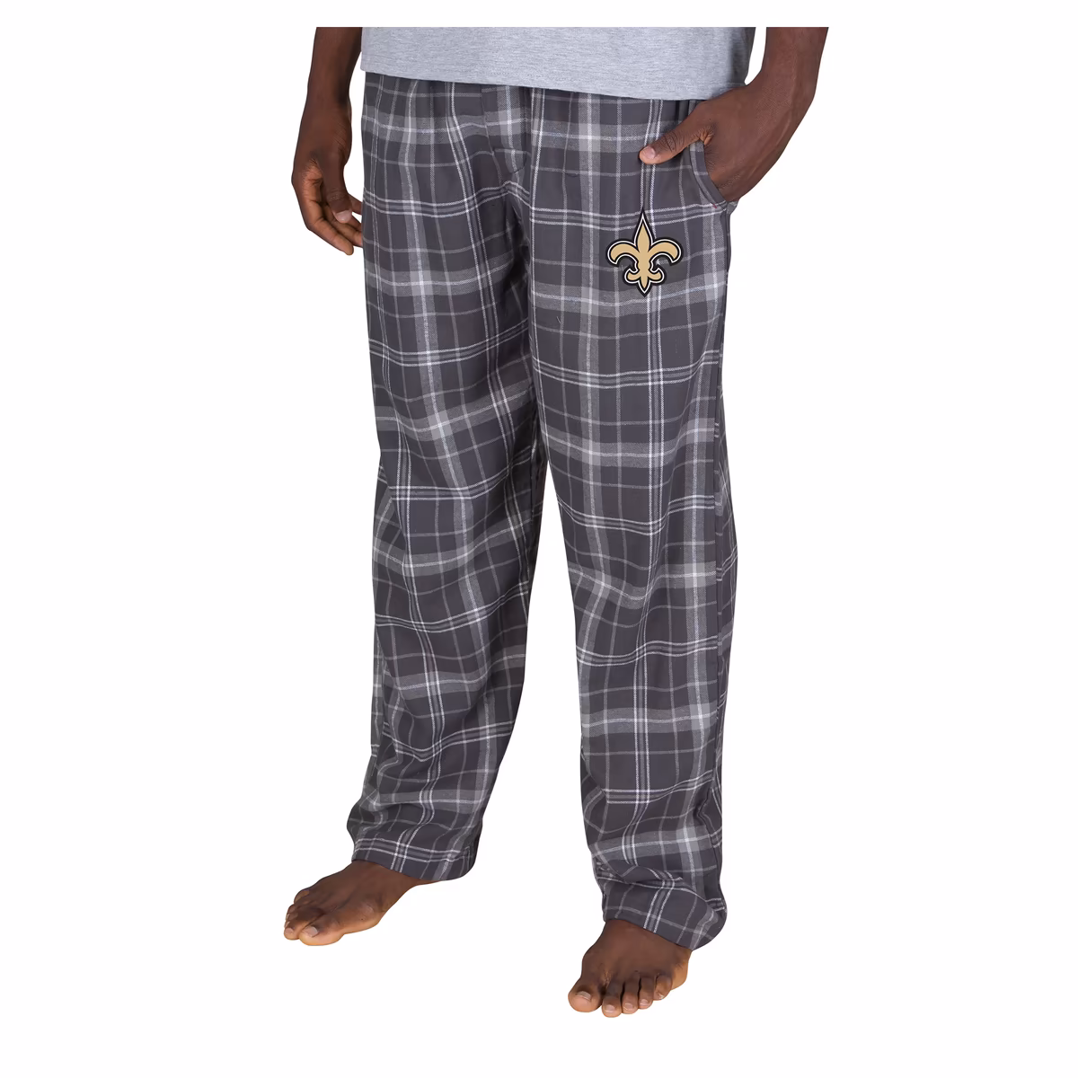 Men's Concepts Sport  Charcoal New Orleans Saints Ultimate Plaid Flannel Pants