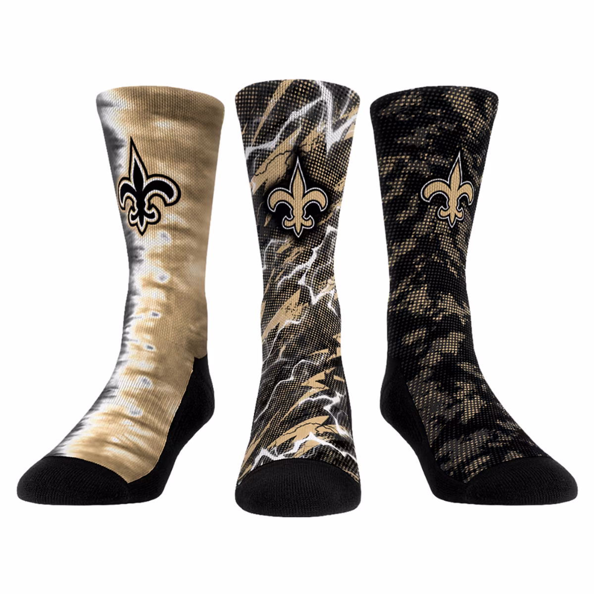 Unisex Rock Em New Orleans Saints Team Tones Three-Pack Crew Socks