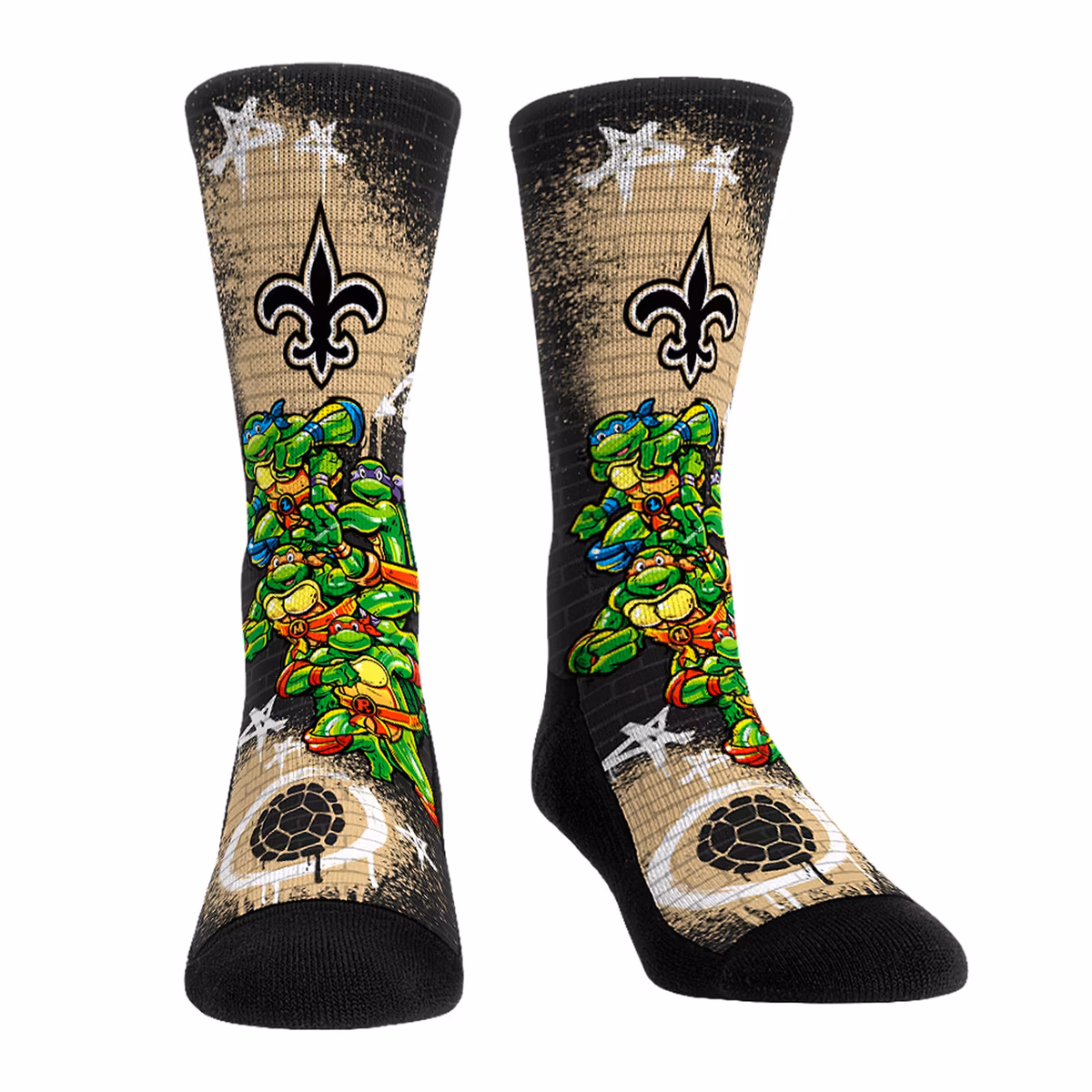 Unisex Rock Em Gold New Orleans Saints TMNT Three-Pack Crew Sock Set 5 Unisex Rock Em Gold New Orleans Saints TMNT Three-Pack Crew Sock Set