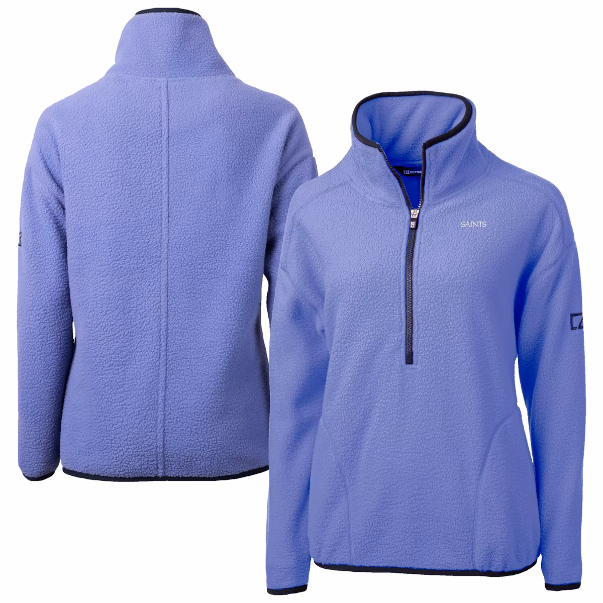 Women's Cutter & Buck  Lavender New Orleans Saints Cascade Eco Fleece Half-Zip Jacket