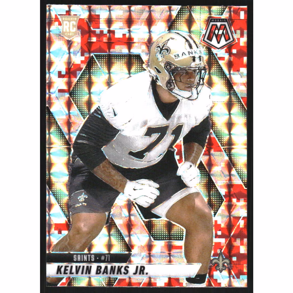 2025 Panini Mosaic Mosaic Camo Red #338 Kelvin Banks Jr.