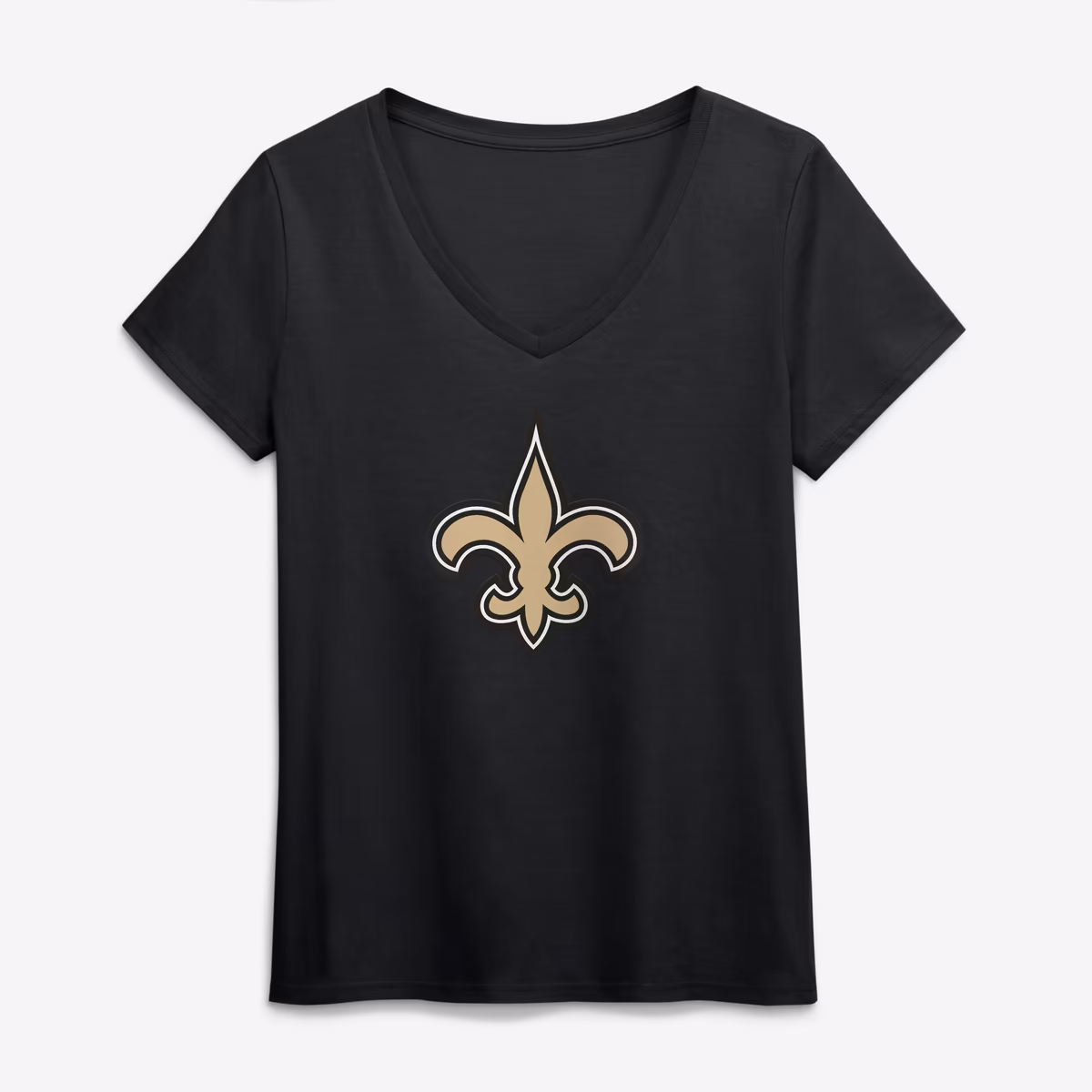 Women's Logo Athletic Black New Orleans Saints Primary Logo V-Neck T-Shirt 2 Women's Logo Athletic Black New Orleans Saints Primary Logo V-Neck T-Shirt