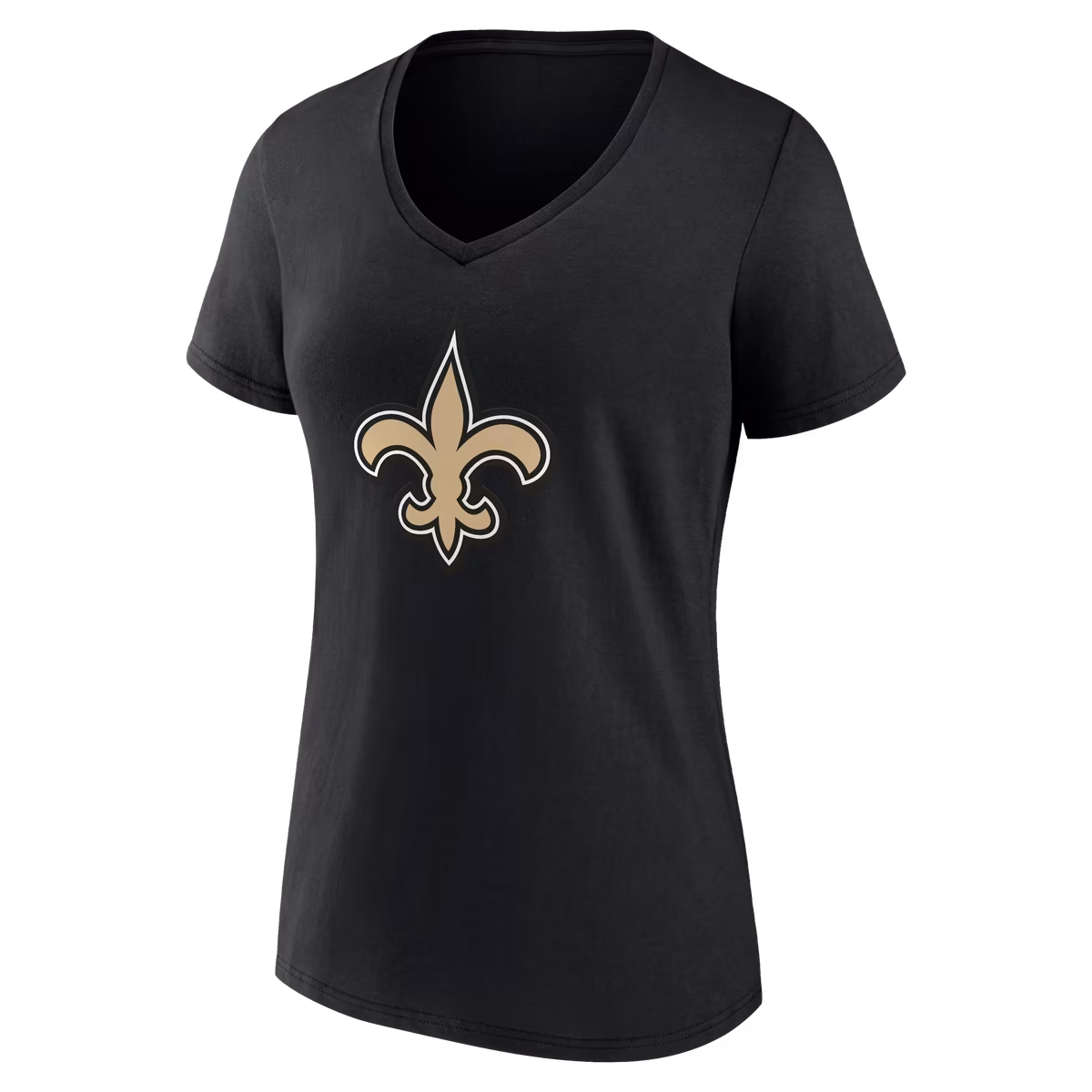 Women's Logo Athletic Black New Orleans Saints Primary Logo V-Neck T-Shirt 4 Women's Logo Athletic Black New Orleans Saints Primary Logo V-Neck T-Shirt