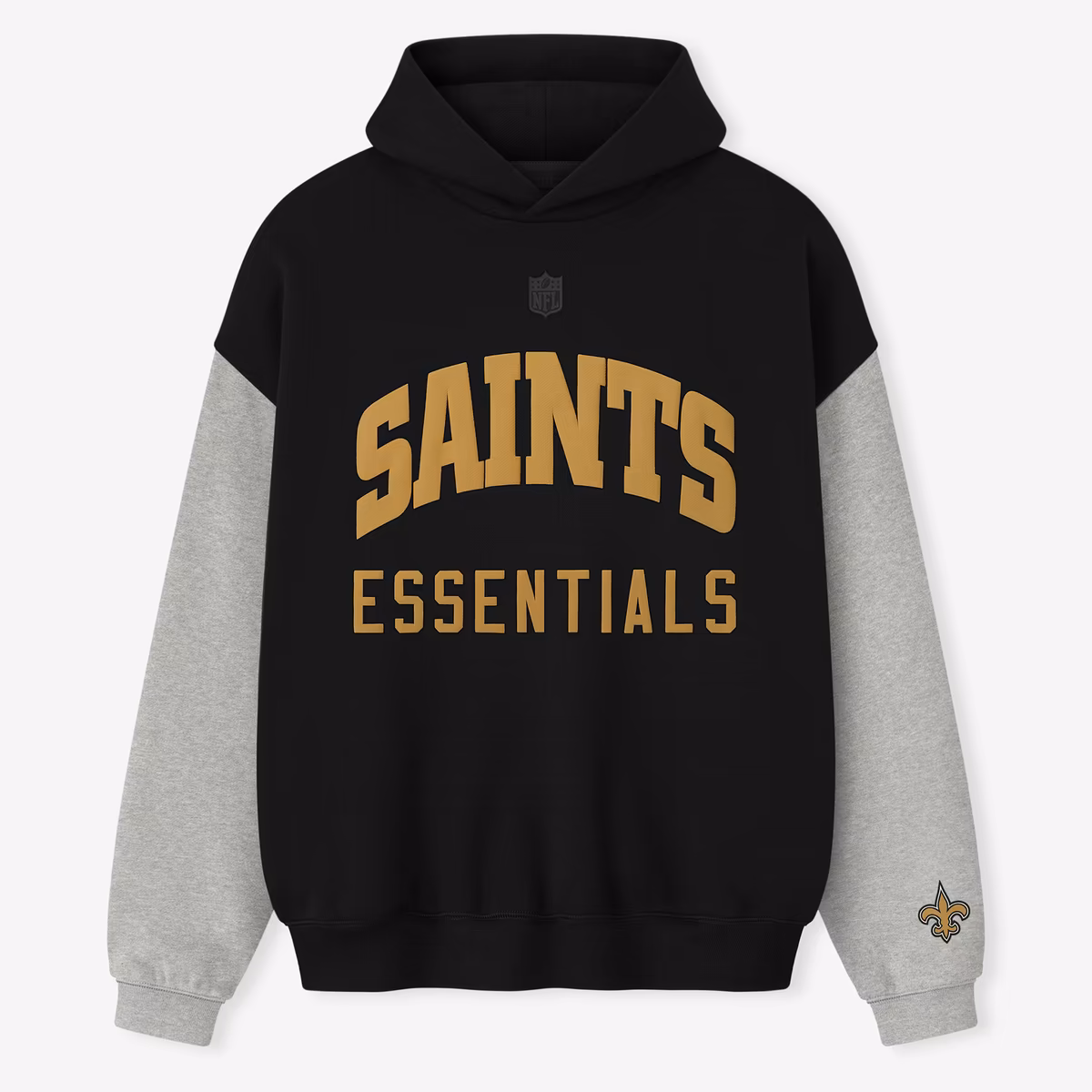 Unisex Fear of God x NFL Black/Heather Gray New Orleans Saints Sport Hoodie