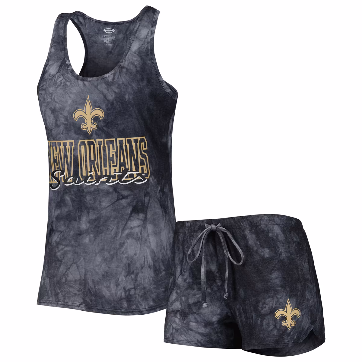 Women's Concepts Sport Charcoal New Orleans Saints Billboard Scoop Neck Racerback Tank and Shorts Sleep Set