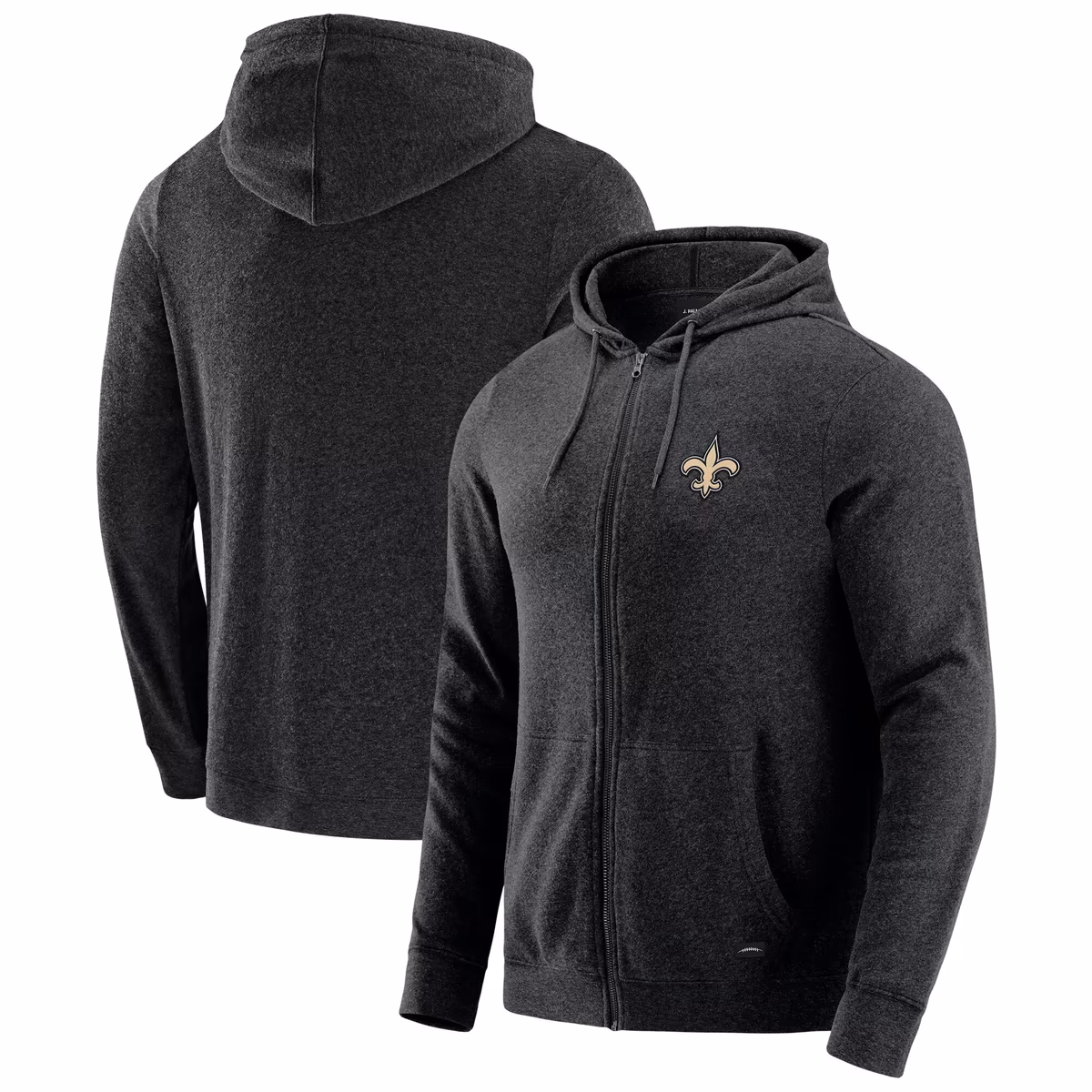 Men's J. Palmer Dark Heather Gray New Orleans Saints Players Lounge Tri-Blend Full-Zip Hoodie
