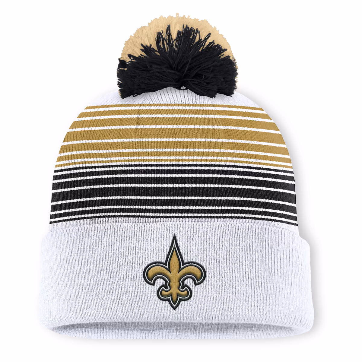 Men's Fanatics White New Orleans Saints Ghost Cuffed Knit Hat with Pom