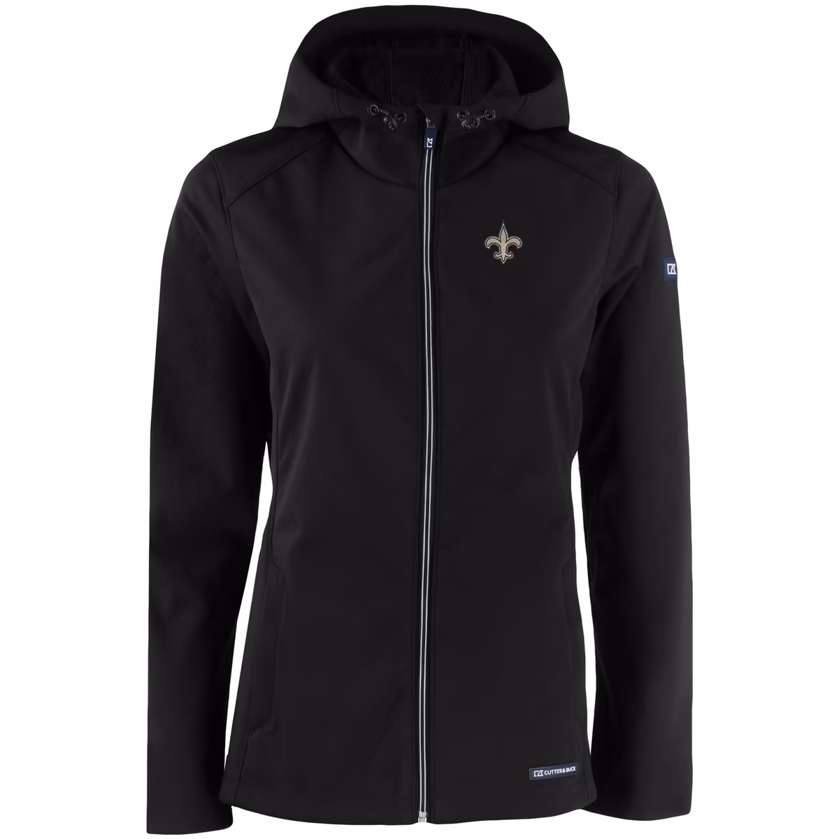 Women's Cutter & Buck Black New Orleans Saints Evoke Eco Softshell Recycled Full-Zip Hooded Jacket 3 Women's Cutter & Buck Black New Orleans Saints Evoke Eco Softshell Recycled Full-Zip Hooded Jacket