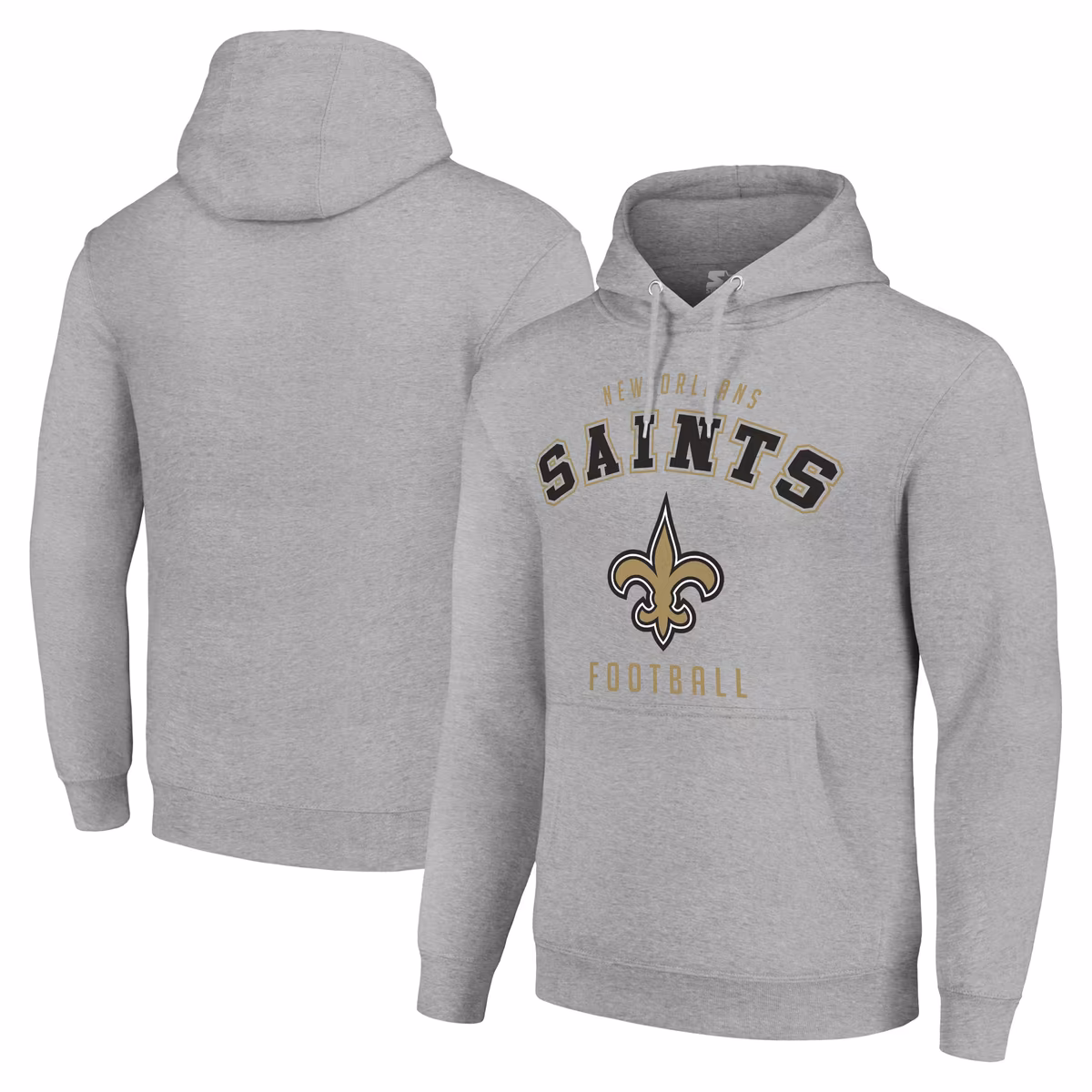 Unisex Starter Heather Gray New Orleans Saints Logo Pullover Hoodie 2 Unisex Starter Heather Gray New Orleans Saints Logo Pullover Hoodie
