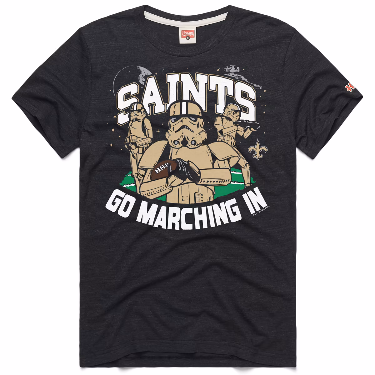 Unisex Homage Charcoal New Orleans Saints Star Wars x NFL Tri-Blend T-Shirt 8 Unisex Homage Charcoal New Orleans Saints Star Wars x NFL Tri-Blend T-Shirt