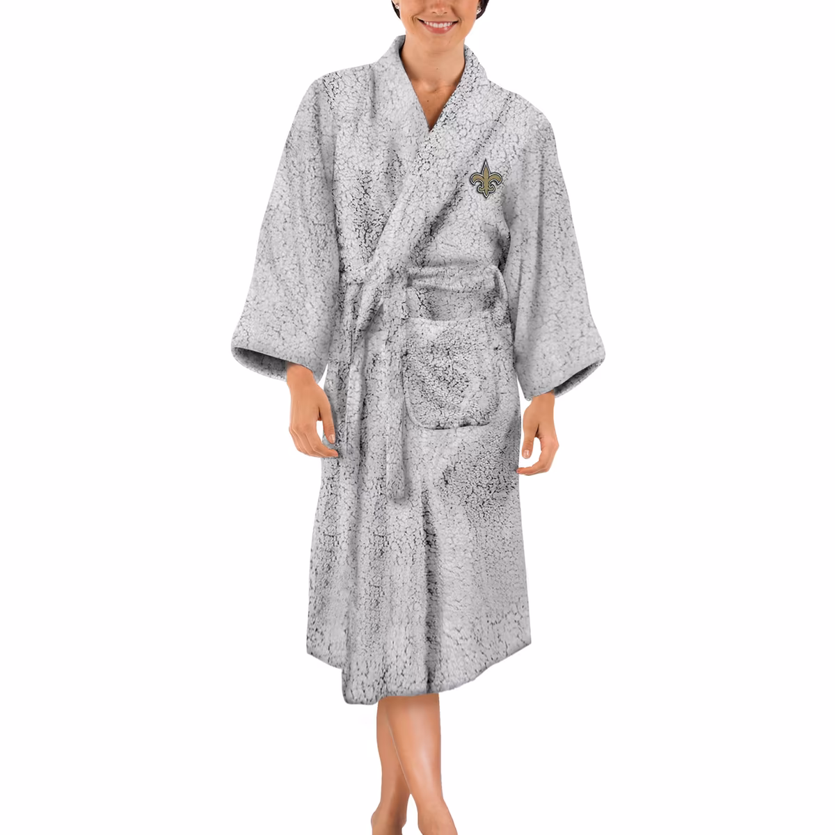 Women's The Northwest Group Gray New Orleans Saints Sherpa Bathrobe 8 Women's The Northwest Group Gray New Orleans Saints Sherpa Bathrobe