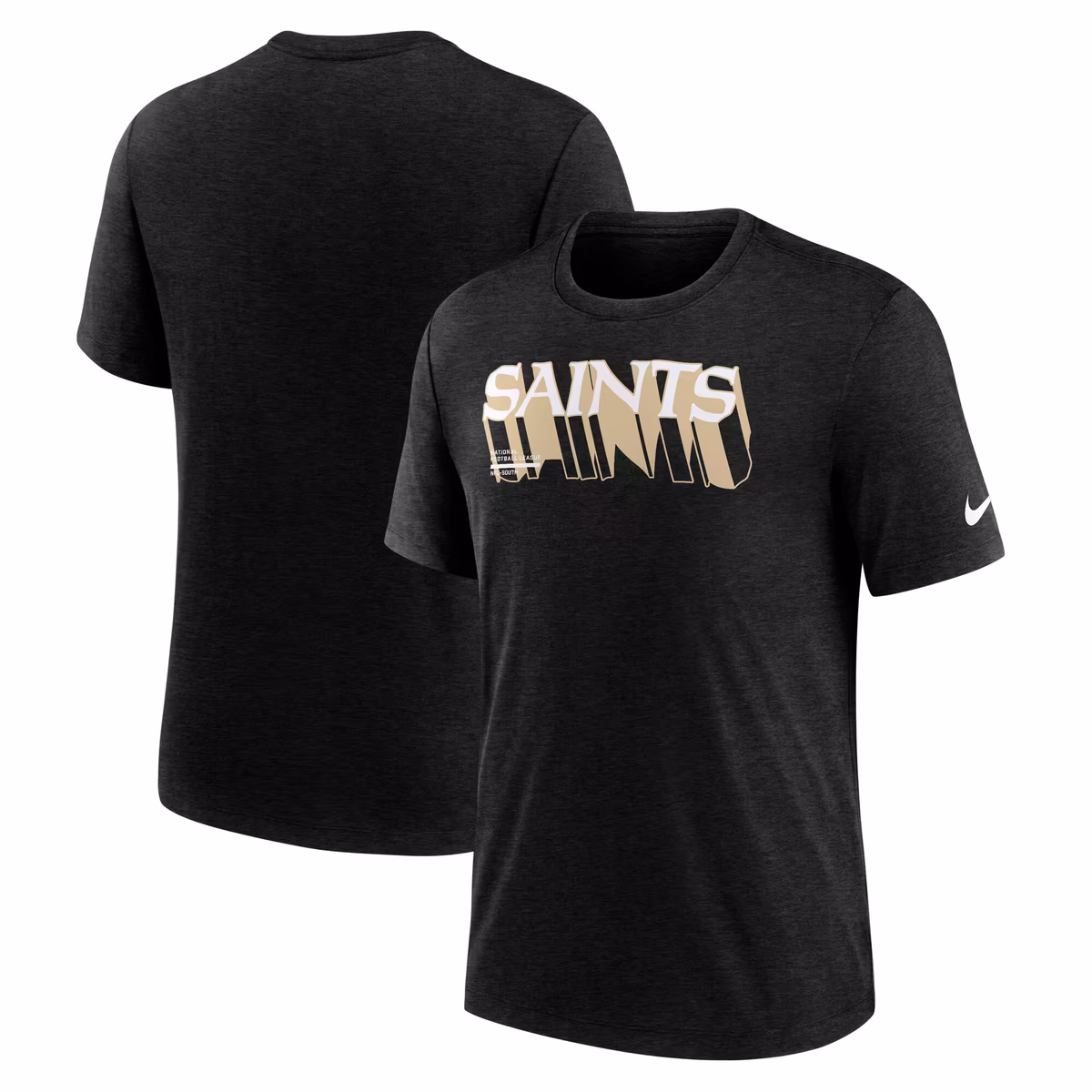 Men's Nike Heather Black New Orleans Saints Long Pass Tri-Blend T-Shirt 9 Men's Nike Heather Black New Orleans Saints Long Pass Tri-Blend T-Shirt