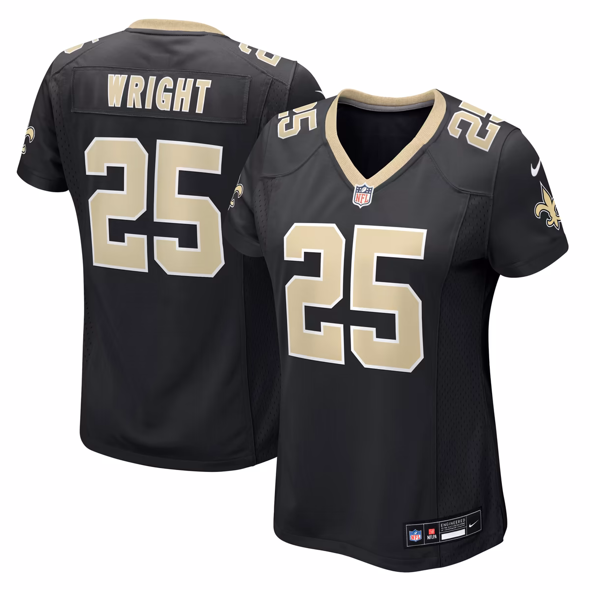Women's Nike Rejzohn Wright  Black New Orleans Saints Team Game Jersey