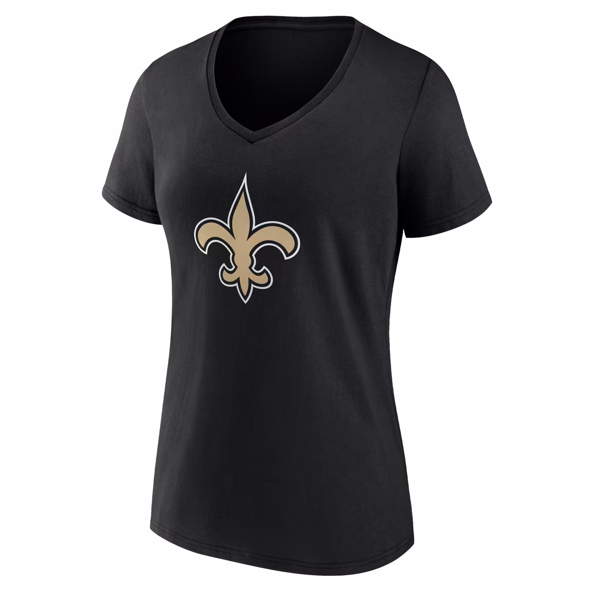 Women's Black New Orleans Saints Team Authentic Personalized Name & Number V-Neck T-Shirt 3 Women's Black New Orleans Saints Team Authentic Personalized Name & Number V-Neck T-Shirt