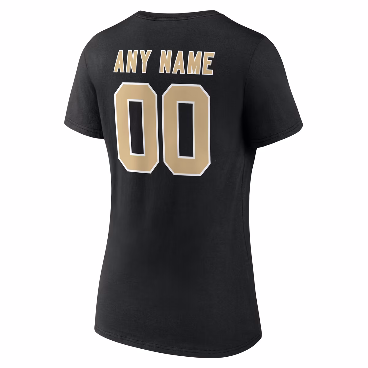 Women's Black New Orleans Saints Team Authentic Personalized Name & Number V-Neck T-Shirt 4 Women's Black New Orleans Saints Team Authentic Personalized Name & Number V-Neck T-Shirt