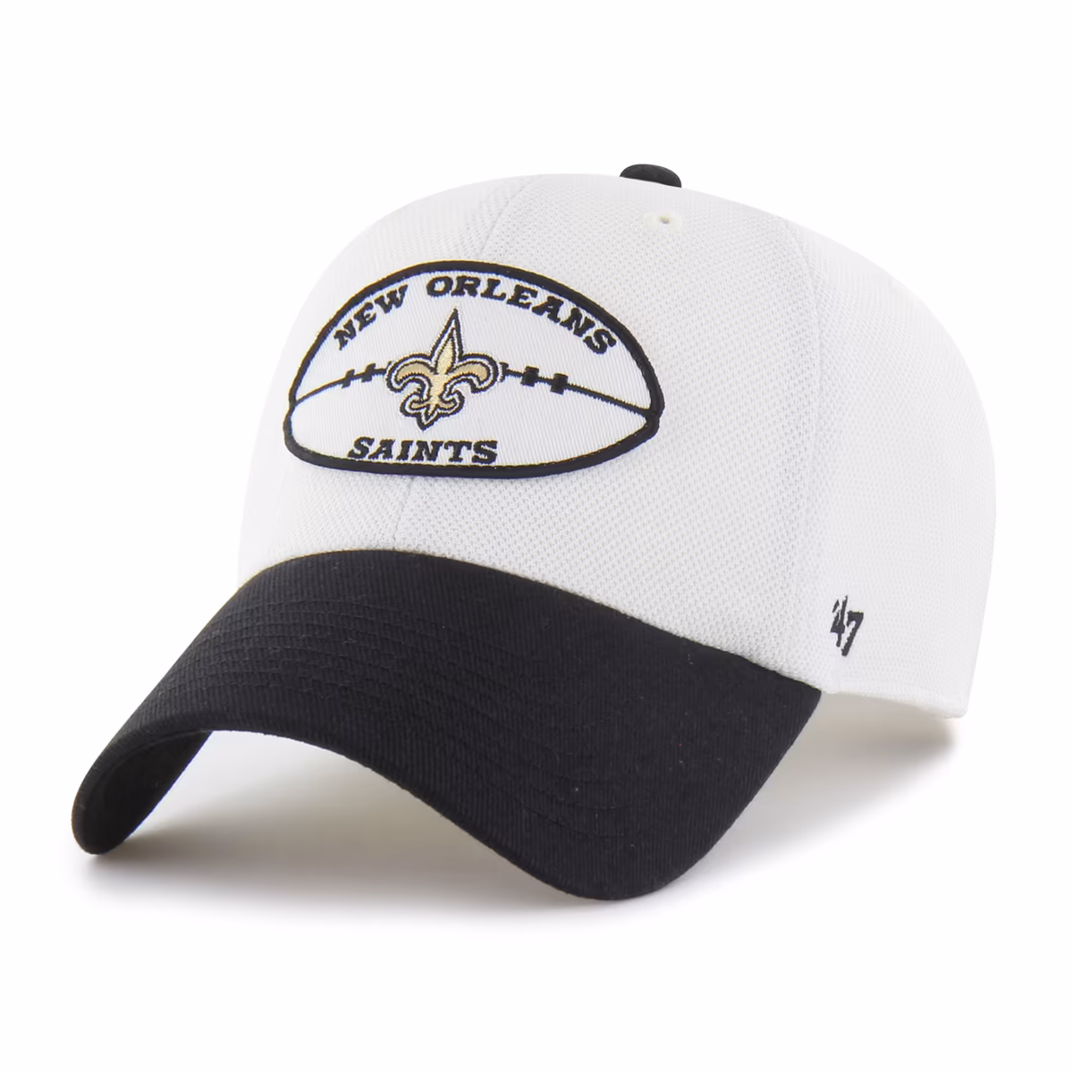 Men's '47 Cream/Black New Orleans Saints Pique Patch Clean Up Adjustable Hat 8 Men's '47 Cream/Black New Orleans Saints Pique Patch Clean Up Adjustable Hat