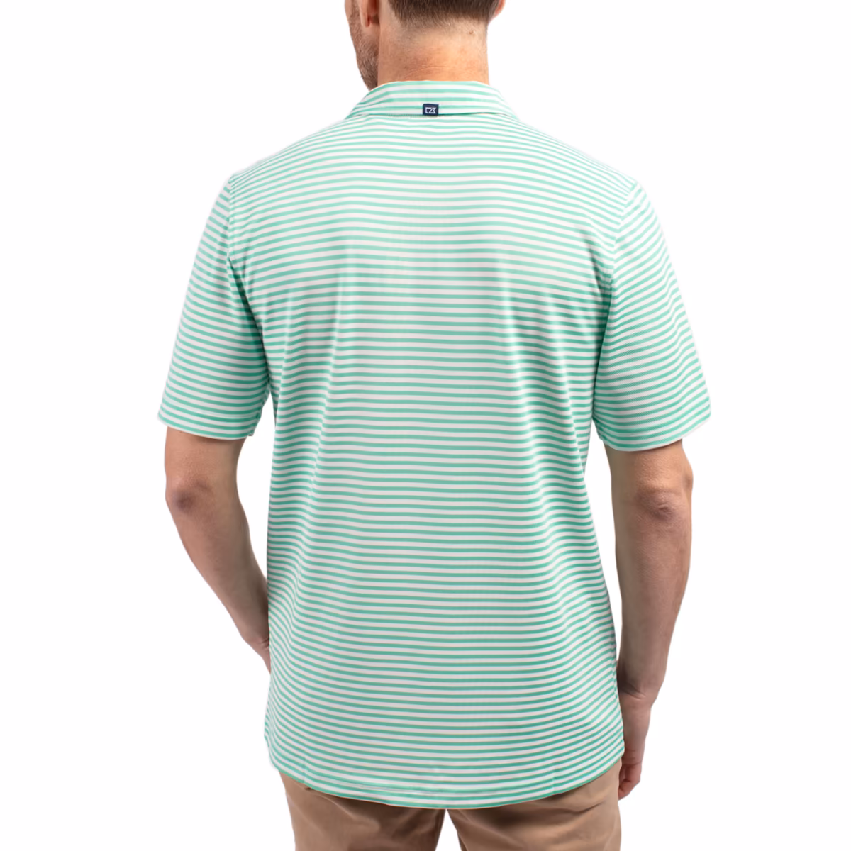 Men's Cutter & Buck Green New Orleans Saints Virtue Eco Pique Stripe Recycled Polo 3 Men's Cutter & Buck Green New Orleans Saints Virtue Eco Pique Stripe Recycled Polo