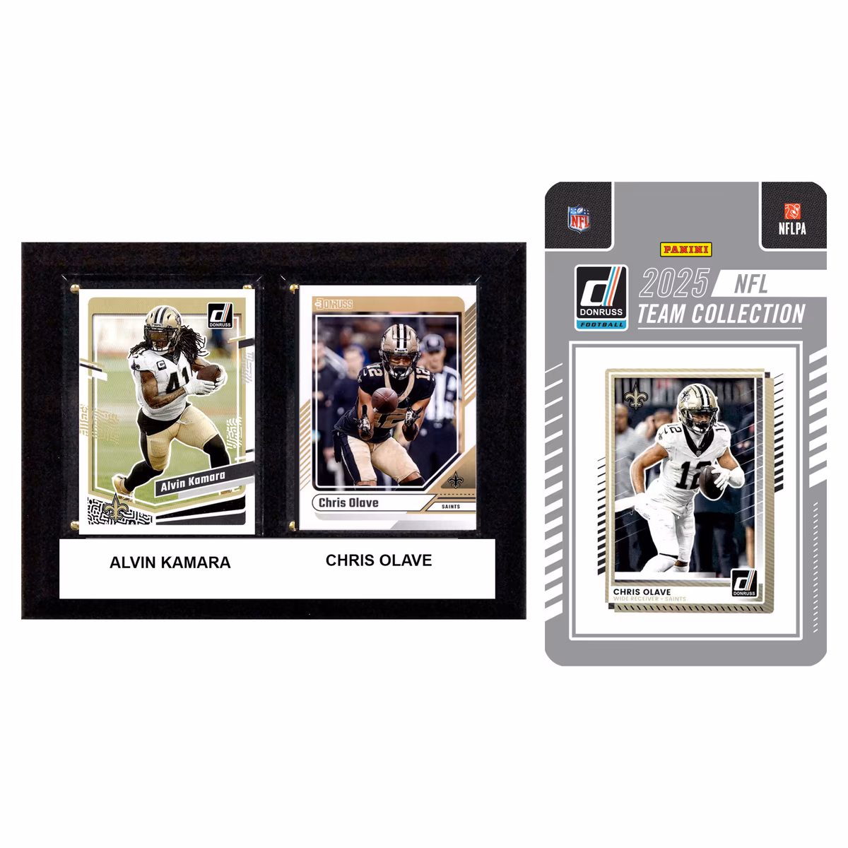 New Orleans Saints 6" x 8" Player Plaque & 2025 Team Trading Card Set 2 New Orleans Saints 6" x 8" Player Plaque & 2025 Team Trading Card Set