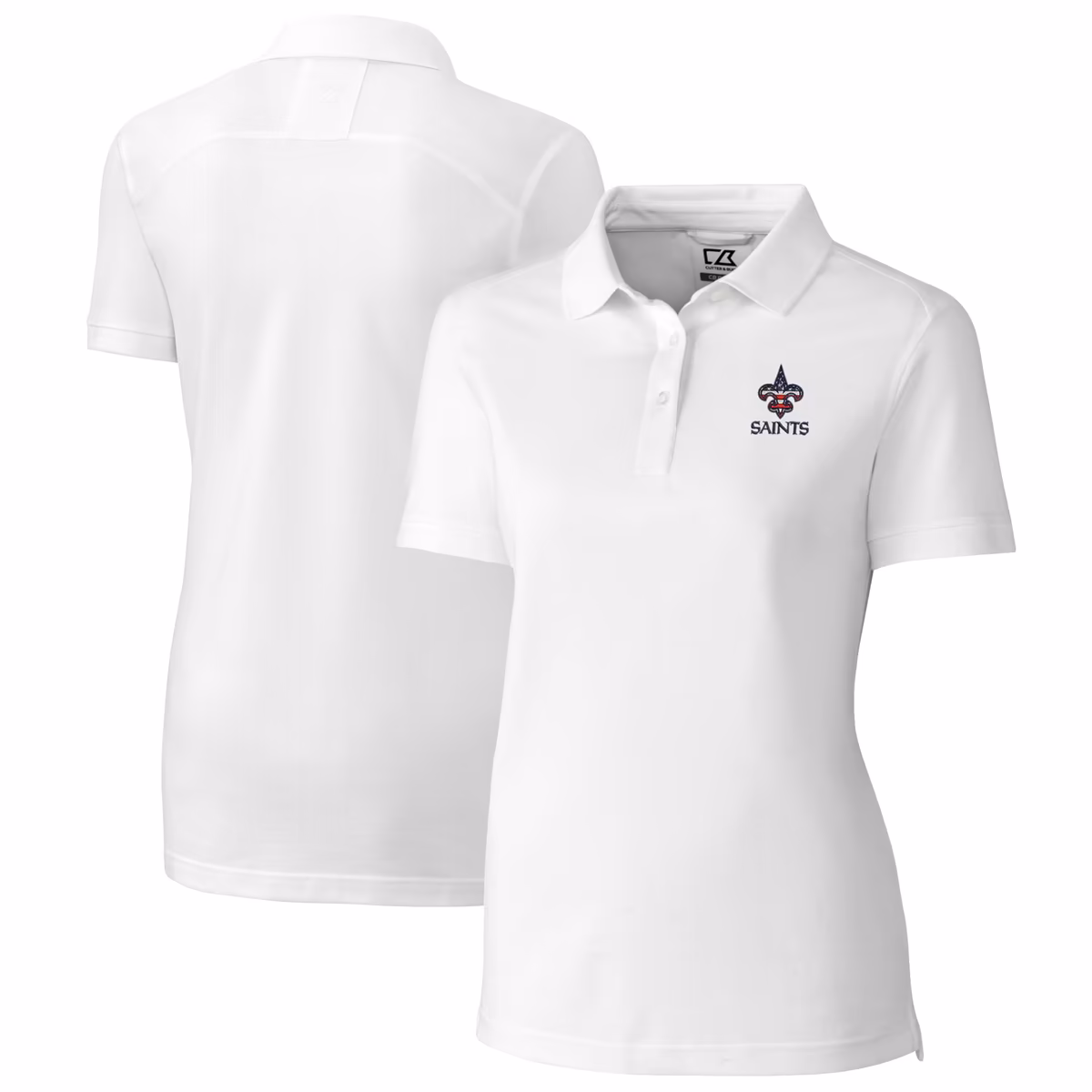 Women's Cutter & Buck White New Orleans Saints Advantage DryTec Tri-Blend Pique Polo 4 Women's Cutter & Buck White New Orleans Saints Advantage DryTec Tri-Blend Pique Polo