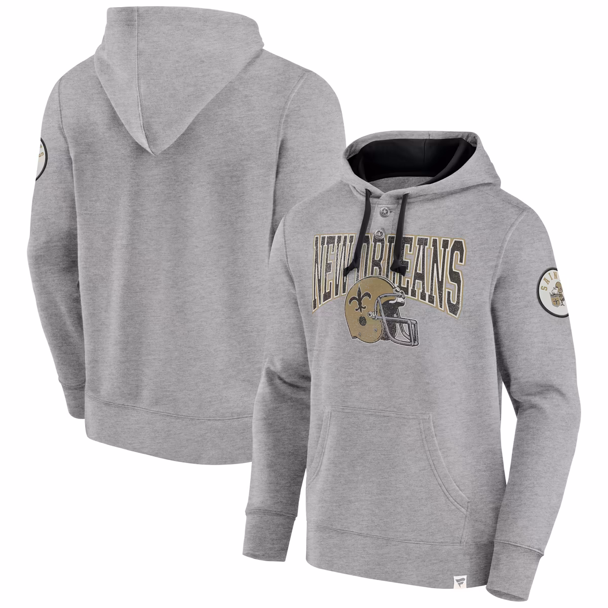 Men's Fanatics Black New Orleans Saints Label Maker Pullover Hoodie 8 Men's Fanatics Black New Orleans Saints Label Maker Pullover Hoodie