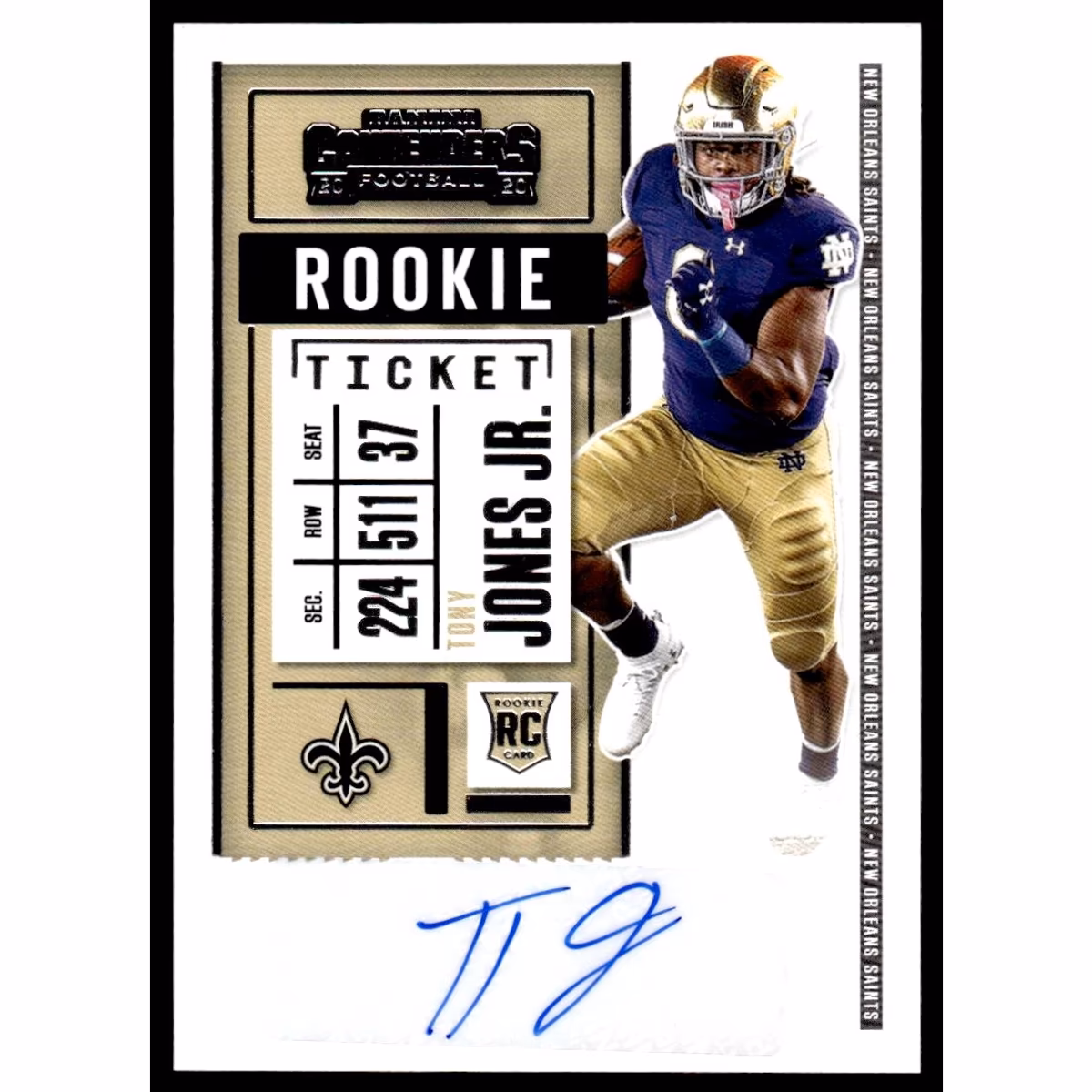 2020 Panini Contenders #232 Tony Jones Jr. AU RC