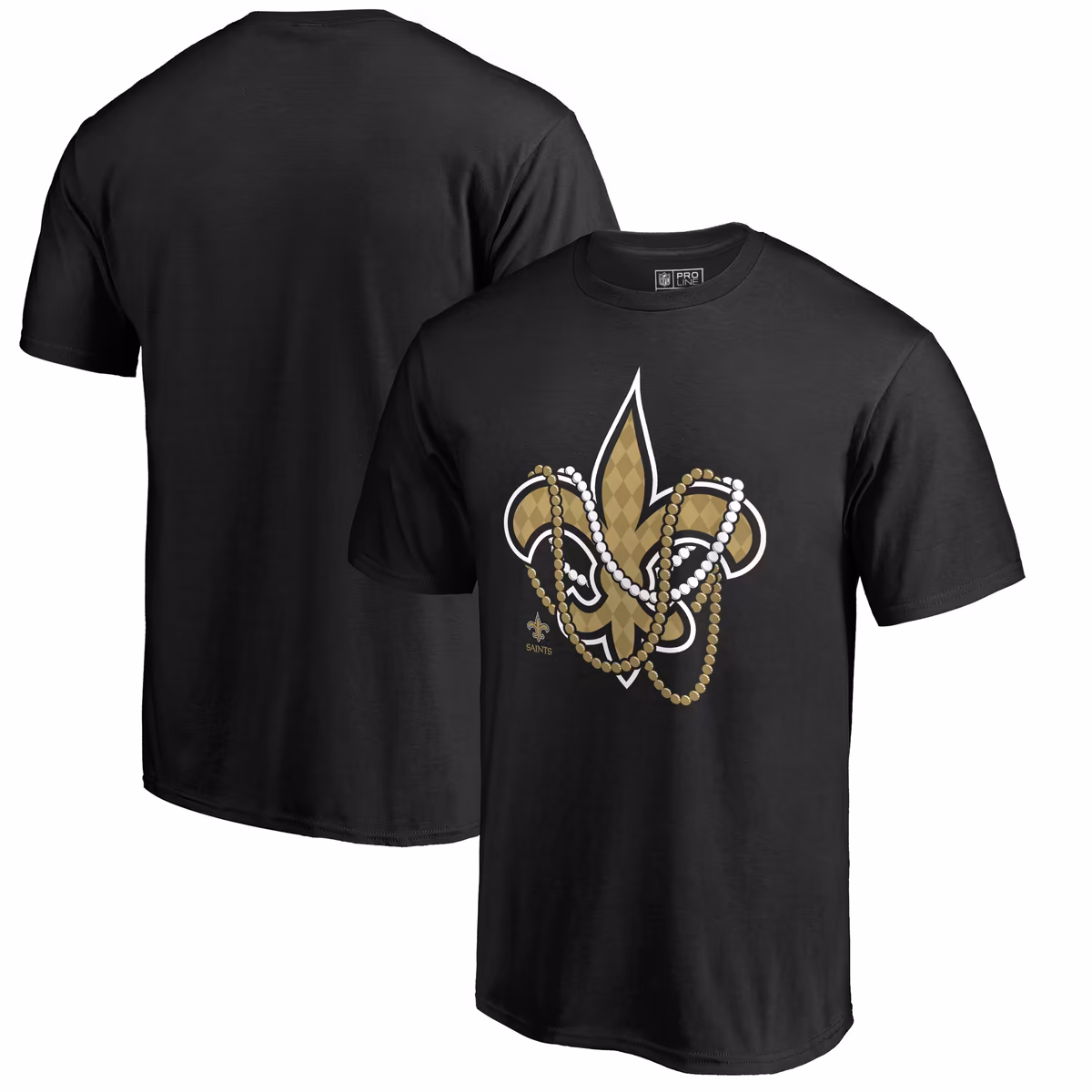 Men's Black New Orleans Saints Beads Hometown Collection T-Shirt 2 Men's Black New Orleans Saints Beads Hometown Collection T-Shirt