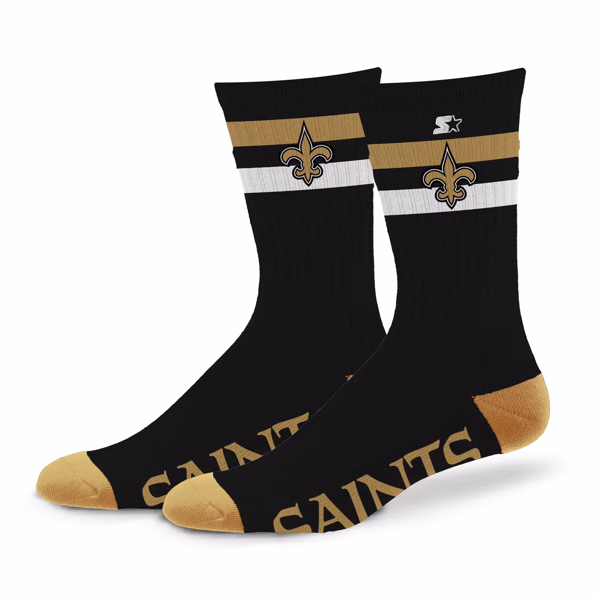 Unisex Starter New Orleans Saints Team Color Two-Stripe Crew Socks 2 Unisex Starter New Orleans Saints Team Color Two-Stripe Crew Socks