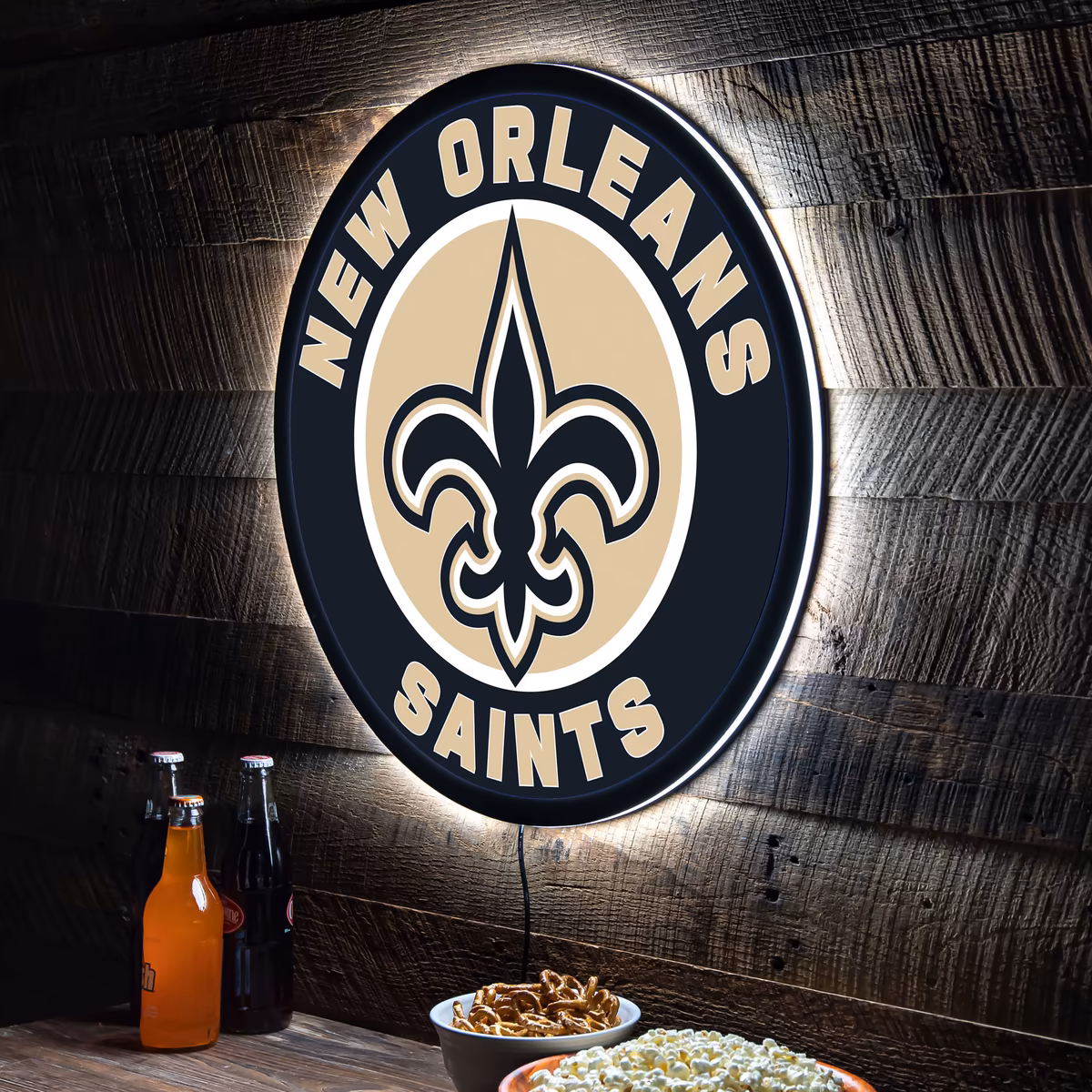 New Orleans Saints LED XL Round Wall Décor 3 New Orleans Saints LED XL Round Wall Décor