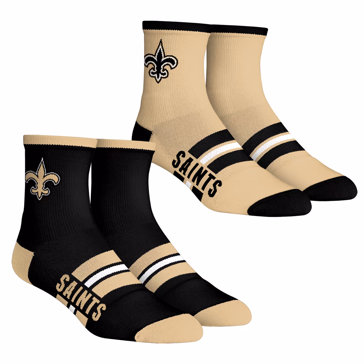Youth Rock Em Socks New Orleans Saints 2-Pack Multi Stripe Quarter Socks Set 1 Youth Rock Em Socks New Orleans Saints 2-Pack Multi Stripe Quarter Socks Set