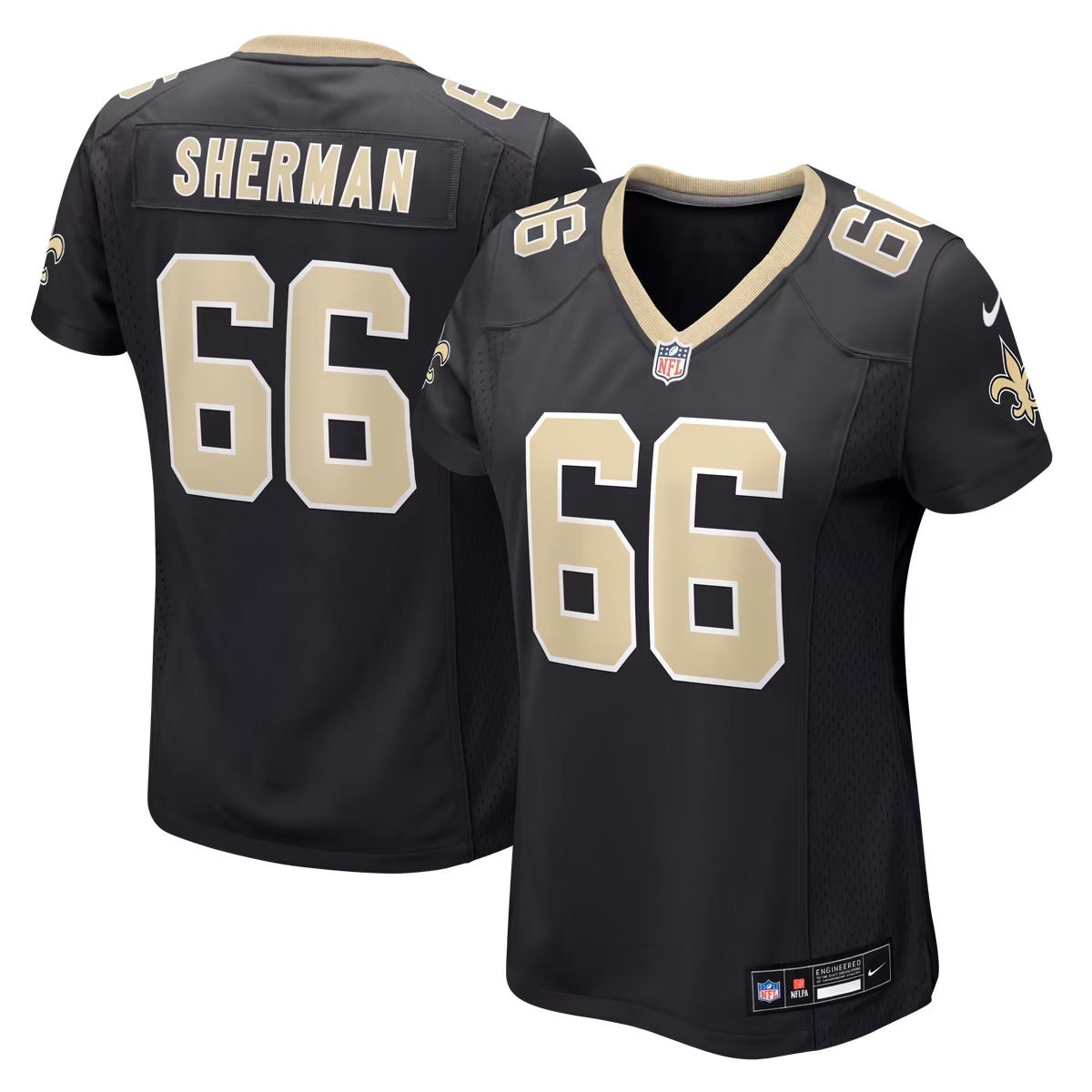 Women's Nike William Sherman Black New Orleans Saints Team Game Jersey 1 Women's Nike William Sherman Black New Orleans Saints Team Game Jersey