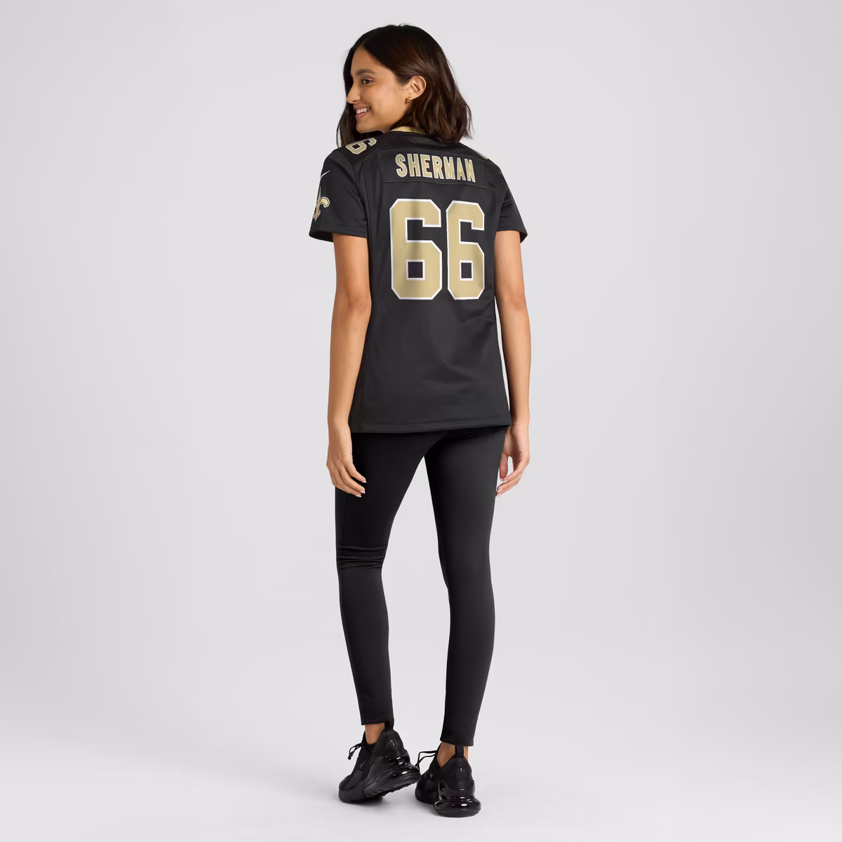 Women's Nike William Sherman Black New Orleans Saints Team Game Jersey 6 Women's Nike William Sherman Black New Orleans Saints Team Game Jersey
