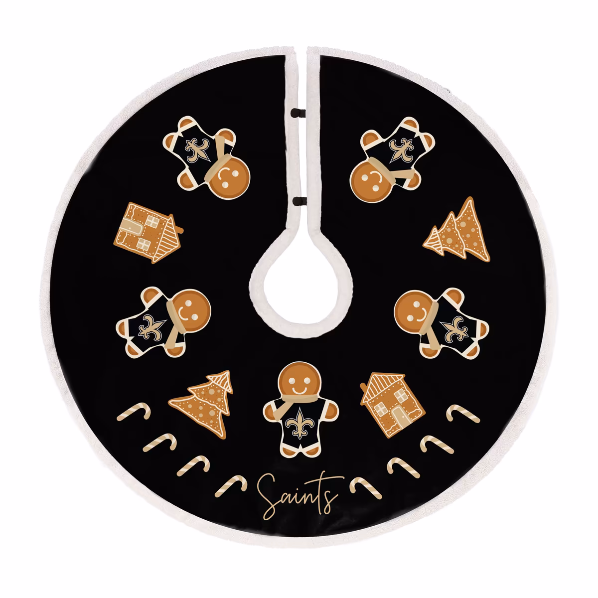 New Orleans Saints Gingerbread Tree Skirt 9 New Orleans Saints Gingerbread Tree Skirt