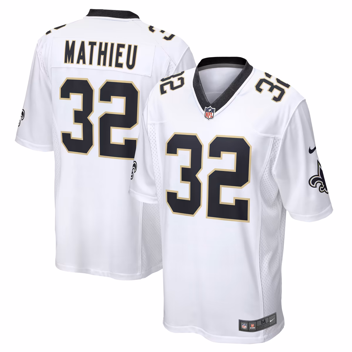 Men's Nike Tyrann Mathieu White New Orleans Saints Game Jersey 1 Men's Nike Tyrann Mathieu White New Orleans Saints Game Jersey