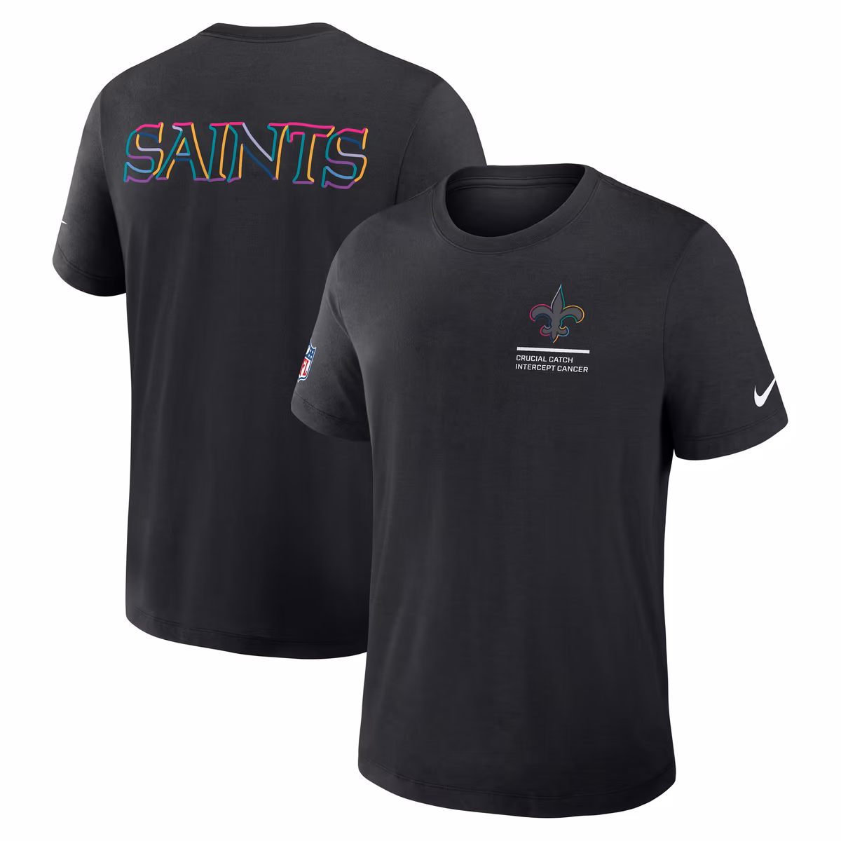 Men's Nike Black New Orleans Saints 2025 NFL Crucial Catch Tri-Blend Dri-FIT T-Shirt 5 Men's Nike Black New Orleans Saints 2025 NFL Crucial Catch Tri-Blend Dri-FIT T-Shirt