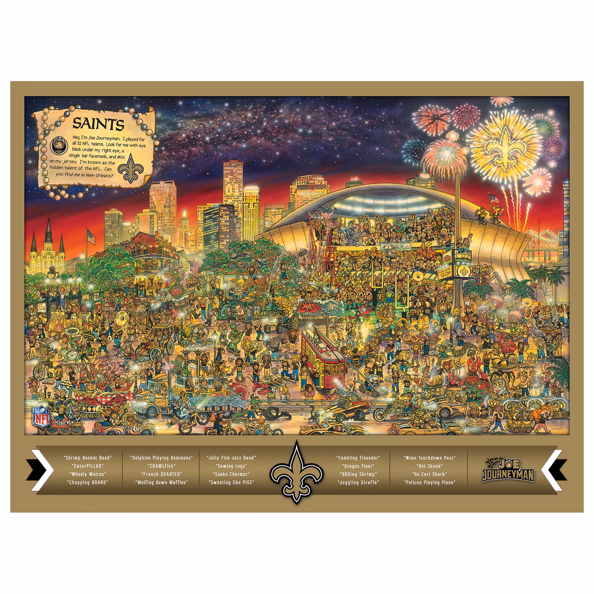 IDNA New Orleans Saints 500-Piece Joe Journeyman Puzzle