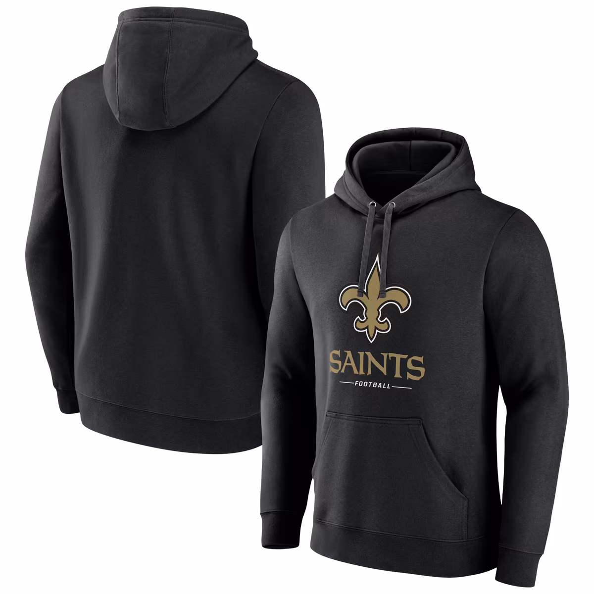Men's Black New Orleans Saints Logo Team Lockup Fitted Pullover Hoodie 2 Men's Black New Orleans Saints Logo Team Lockup Fitted Pullover Hoodie